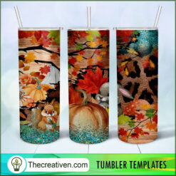 Leopard Fall Pumpkin Skinny Tumbler Tumbler Wrap – Digital Download