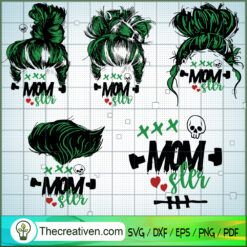Momster Bundle SVG, Halloween Bundle SVG, Messy Bun SVG