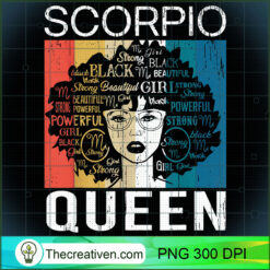 Scorpio Melanin Queen Girl Pow PNG Clipart Download