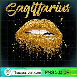 Sagittarius Zodiac Golden Lips PNG Clipart Download