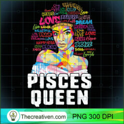 Pisces Queen Black Woman Afro Natural Hair PNG Clipart Design 31024