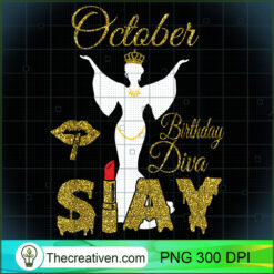 October Diva Slay Queen Libra  PNG Clipart Download