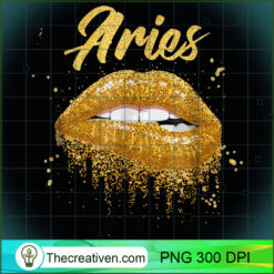Aries Zodiac Golden Lips Black PNG Clipart Download