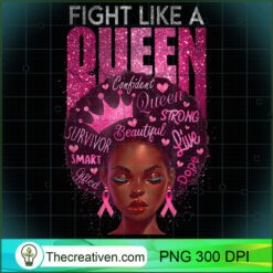 Black Women Fight Like A Queen Pink Ribbon PNG Clipart Design 29966