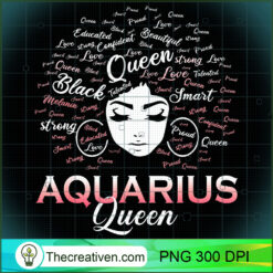 Black Women AQUARIUS Queen February PNG Clipart – Tran Design 29839
