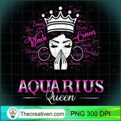 Black Women AQUARIUS Queen February PNG Clipart – Tran Design 29838
