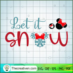 Let It Snow Minnie Head SVG Cut File for Cricut & Silhouette