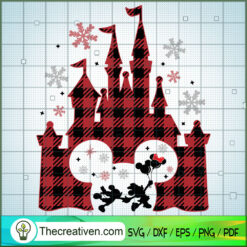 Red Disney Castle Christmas SVG Cut File for Cricut & Silhouette