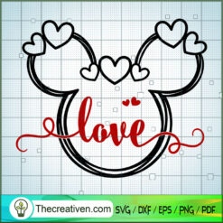 Minnie Love Head SVG, Disney Christmas SVG, Mickey And Minnie SVG