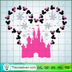 Pink Castle Minnie Head Christmas SVG Cut File for Cricut & Silhouette