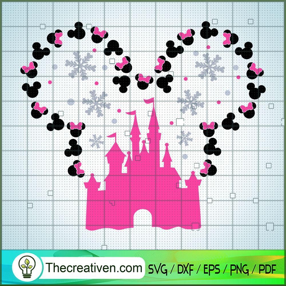Pink Castle Minnie Head Christmas SVG Cut File for Cricut & Silhouette 1 Pink Castle Minnie Head Christmas SVG Cut File for Cricut & Silhouette