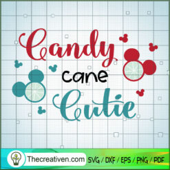 Candy Cane Cutie SVG, Disney Christmas SVG, Mickey And Minnie SVG