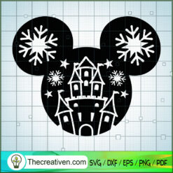 Mickey Head Castle Christmas SVG Cut File for Cricut & Silhouette