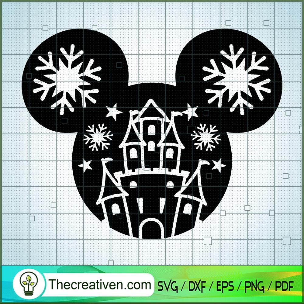 Mickey Head Castle Christmas SVG Cut File for Cricut & Silhouette 1 Mickey Head Castle Christmas SVG Cut File for Cricut & Silhouette