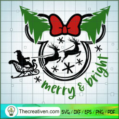 Merry & Bright Minnie Head SVG Cut File for Cricut & Silhouette