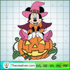 Cute Mickey Pink Witch Hallo SVG Cut File for Cricut