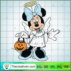 Cute Minnie Angel Take A Pumpkin SVG Cut File for Cricut & Silhouette