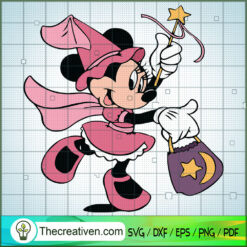 Cute Mickey Pink Witch SVG Cut File for Cricut & Silhouette