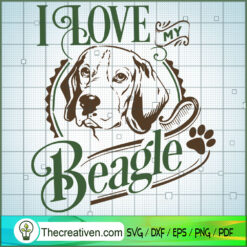 I Love My Beagle Free SVG Cut File for Cricut & Silhouette