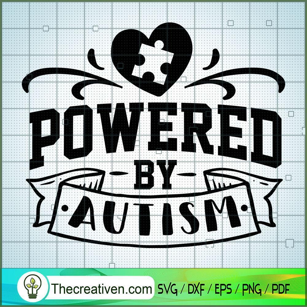 Powered By Autism Free SVG Cut File for Cricut & Silhouette 1 Powered By Autism Free SVG Cut File for Cricut & Silhouette