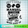 Autism Comes With A Mom Free SVG Cut File for Cricut & Silhouette 3 Autism comes with a mom copy