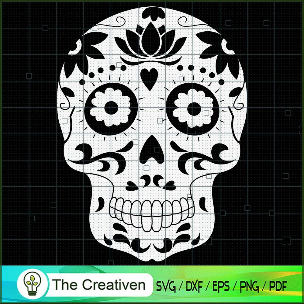 Halloween Sugar Skull Funny SVG Cut File for Cricut & Silhouette 1 Halloween Sugar Skull Funny SVG Cut File for Cricut & Silhouette