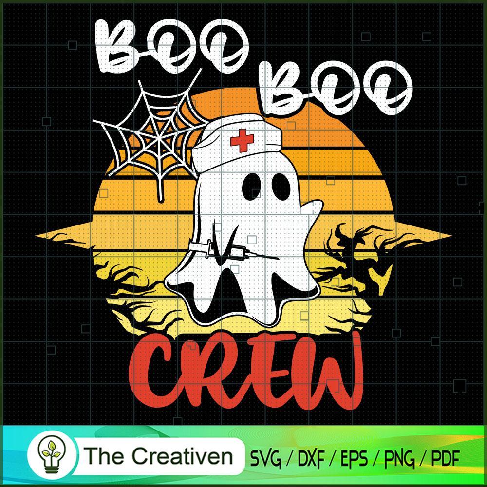 Halloween Boo Crew Nurse Ghost SVG Cut File for Cricut & Silhouette 1 Halloween Boo Crew Nurse Ghost SVG Cut File for Cricut & Silhouette
