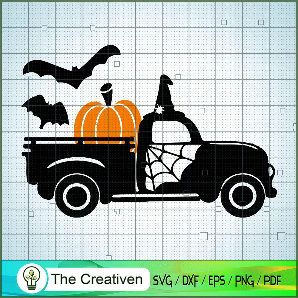 Pumpkin Truck Halloween SVG Cut File for Cricut & Silh Design 27505 1 Pumpkin Truck Halloween SVG Cut File for Cricut & Silh Design 27505