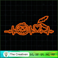 Halloween Heart Beat SVG Cut File for Cricut & Silhouette