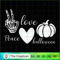 Peace Love Halloween SVG Cut File for Cricut & Silhoue Design 27260
