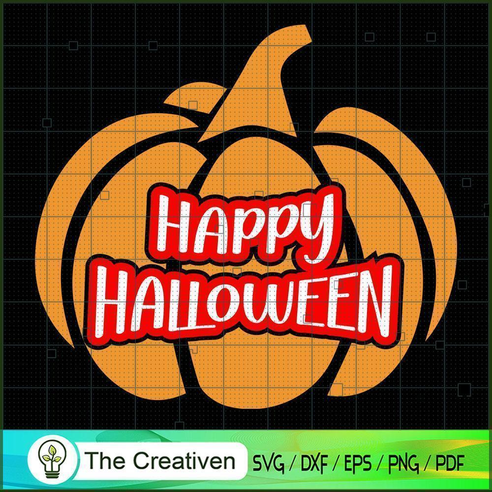 Happy Halloween Pumpkin SVG Cut File for Cricut & Silhouette 1 Happy Halloween Pumpkin SVG Cut File for Cricut & Silhouette