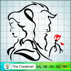Outline Beauty And The Beast SVG Cut File for Cricut Design 27247