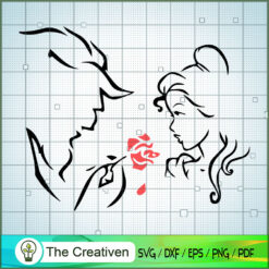 Outline Beauty And The Beast SVG Cut File for Cricut Design 27244