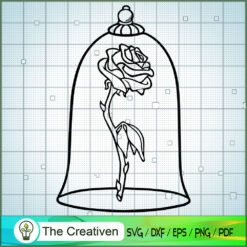 Outline Flower In Glass SVG Cut File for Cricut & Silhouette
