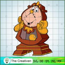 Funny Cogsworth Face SVG Cut File for Cricut & Silhouette