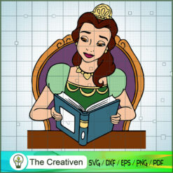 Belle Princess Reading Book SVG Cut File for Cricut & Silhouette