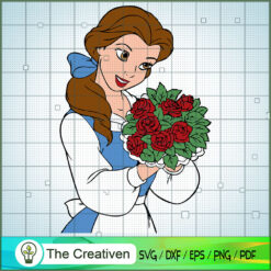 Belle And Flower SVG Cut File for Cricut & Silhouette