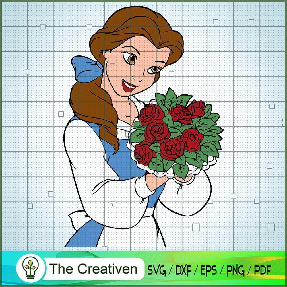 Belle And Flower SVG Cut File for Cricut & Silhouette 1 Belle And Flower SVG Cut File for Cricut & Silhouette