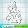 Belle Princess Outline SVG Cut File for Cricut & Silhouette 2 2 bw copy 1