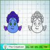 Daniela Paguro Color And Outline Face SVG, Luca SVG, Cartoon SVG