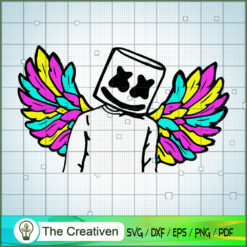 Marshmello Colorful Wing SVG Cut File for Cricut & Silhouette
