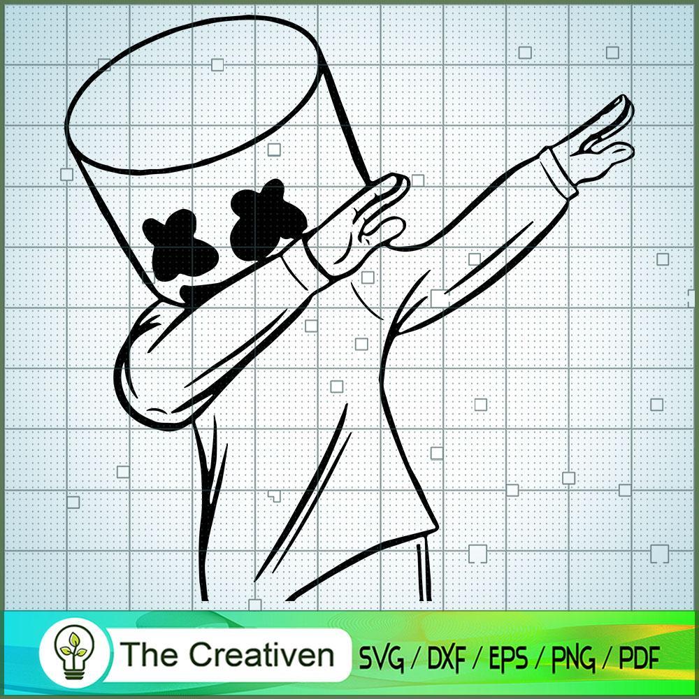 Dabbing Marshmello SVG Cut File for Cricut & Silhouette 1 Dabbing Marshmello SVG Cut File for Cricut & Silhouette