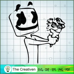 Marshmello Give Flowers SVG Cut File for Cricut & Silhouette