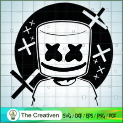 Black Circle Marshmello SVG Cut File for Cricut & Silhouette
