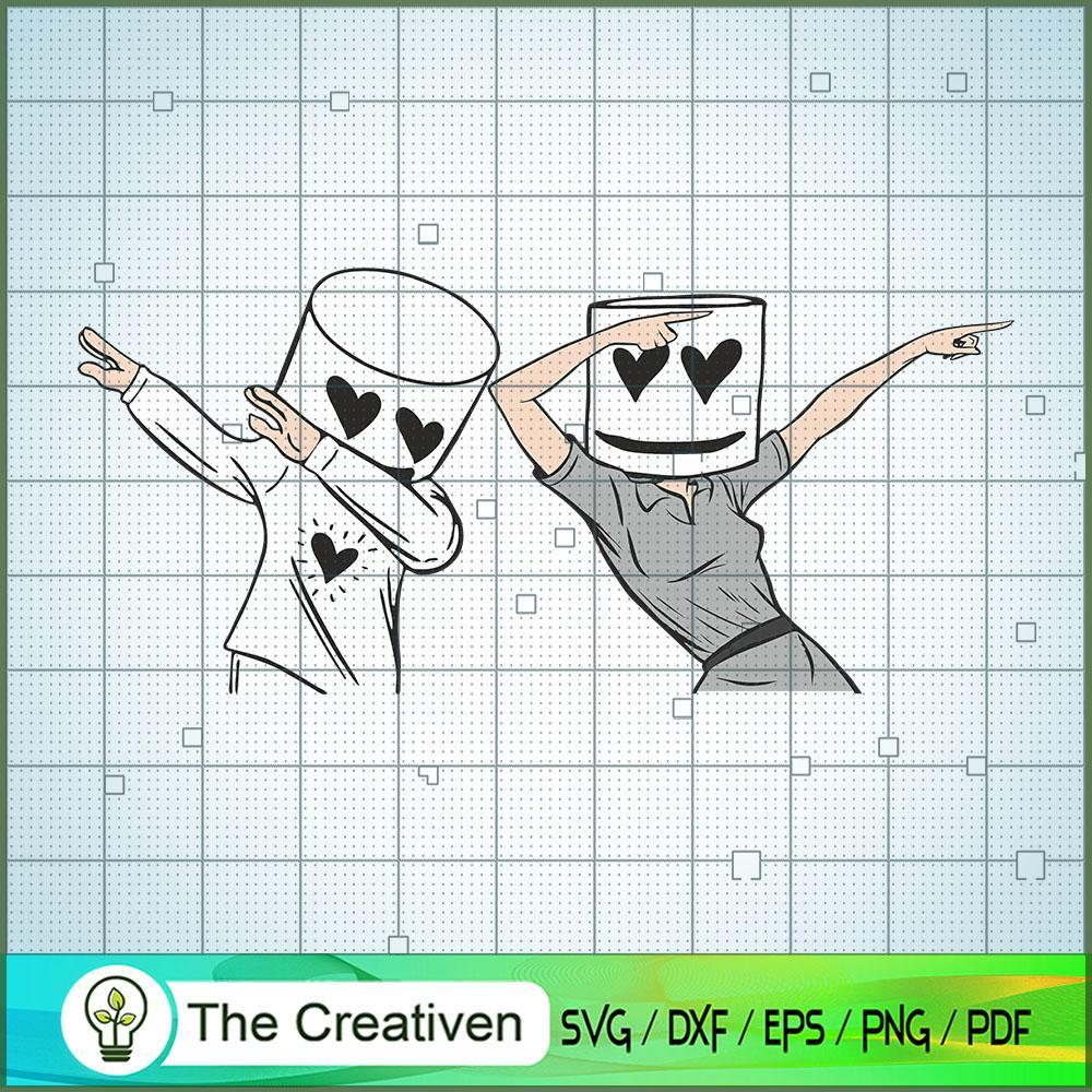 Couple Marshmello SVG Cut File for Cricut & Silhouette 1 Couple Marshmello SVG Cut File for Cricut & Silhouette