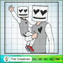 Dad And Son Marshmello Hat SVG Cut File for Cricut & Silhouette