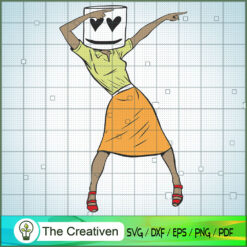 Funny Dance Girl Marshmello SVG Cut File for Cricut & Silhouette