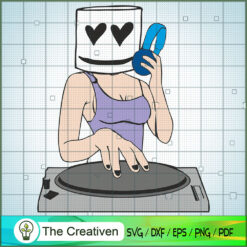 DJ Girl Marshmello SVG Cut File for Cricut & Silhouette