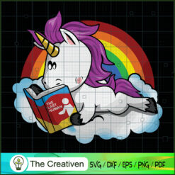 Unicorn Reading Book SVG Cut File for Cricut & Silhouette