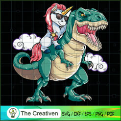 Unicorn Riding Dinosaur SVG Cut File for Cricut & Silhouette